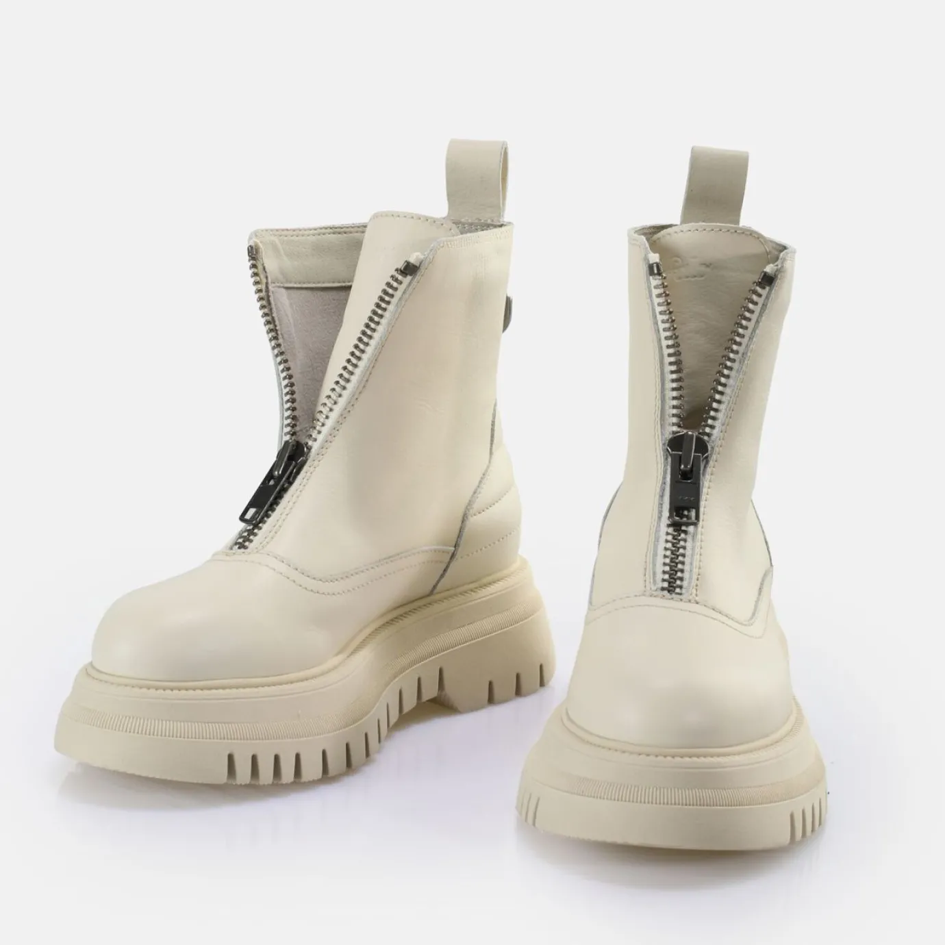 BUFFALO Ankle Boots^Shade Zip Mid Ankle Boot Cream