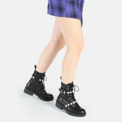 BUFFALO Ankle Boots^Wave Pearl Laceup Mid Boot Vegan Black